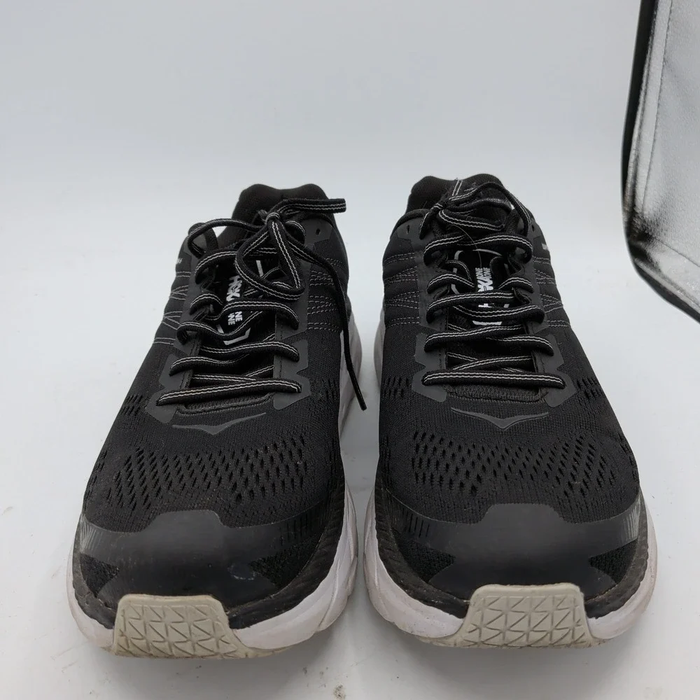 Hoka One One Clifton 6 Black White Running Shoes Womens 10 1102873-BWHT